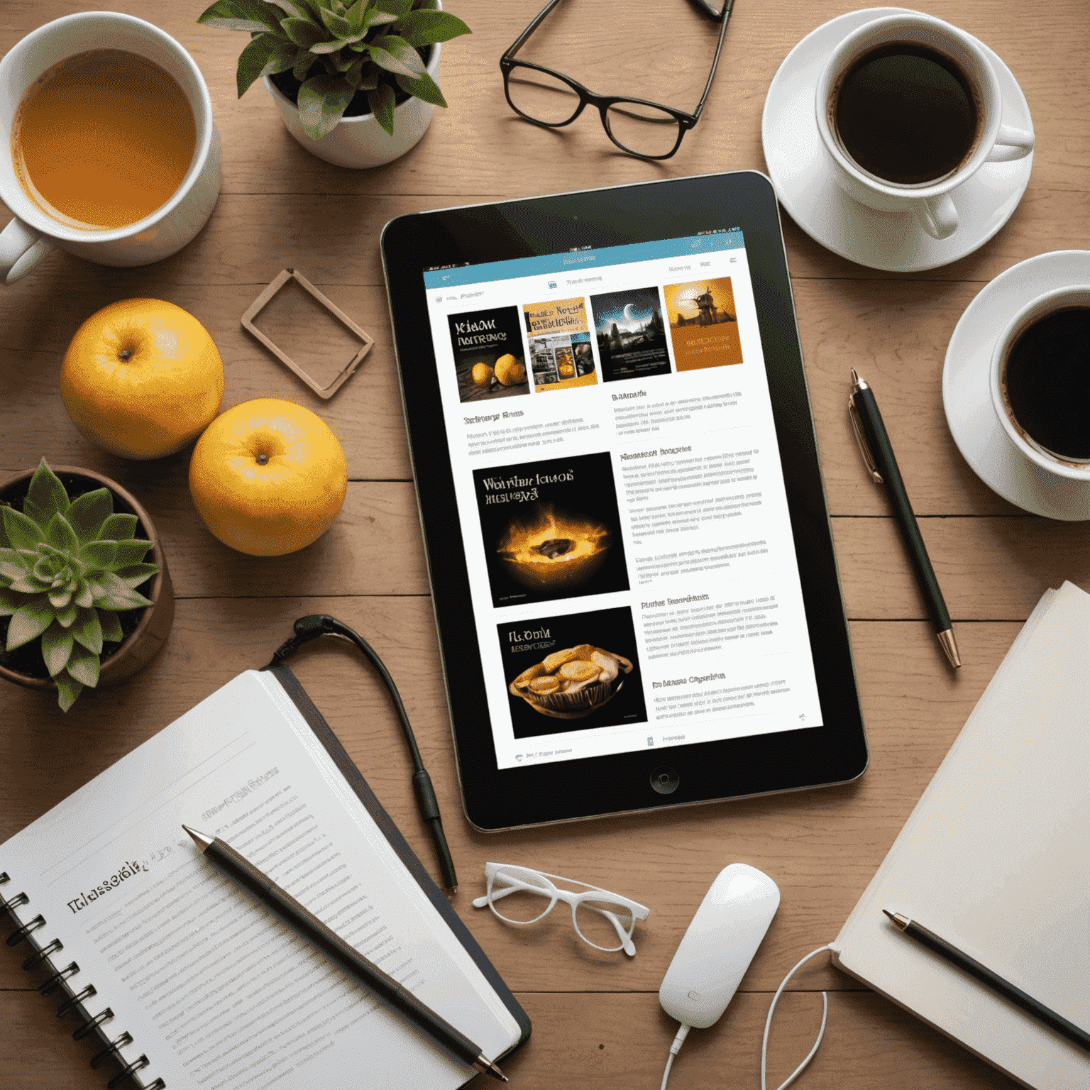 Tablet und Smartphone zeigen E-Books, Hörbücher und Online-Recherche-Tools